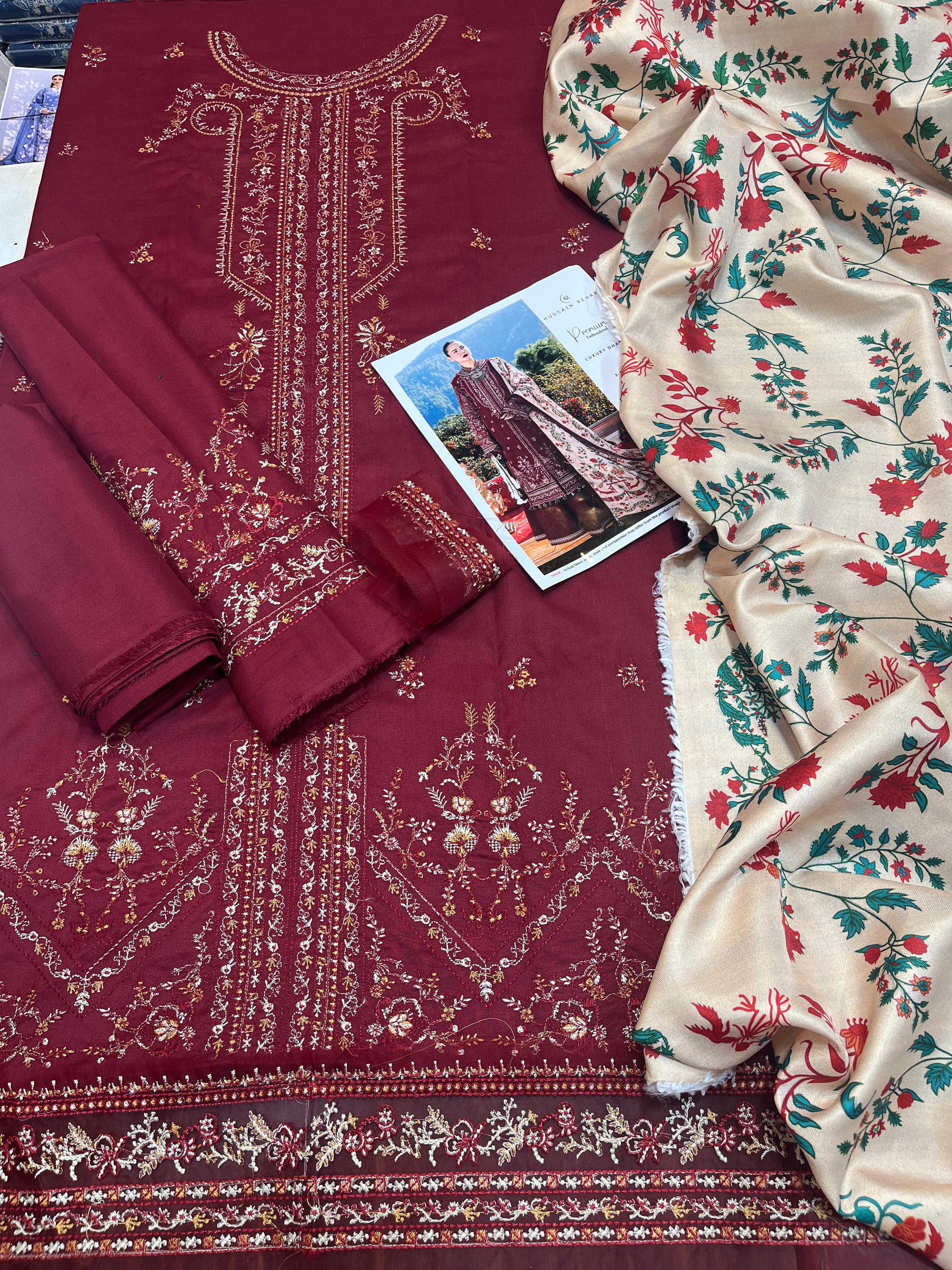 3 PCS DHANAK SUIT with WOOL SHAWL