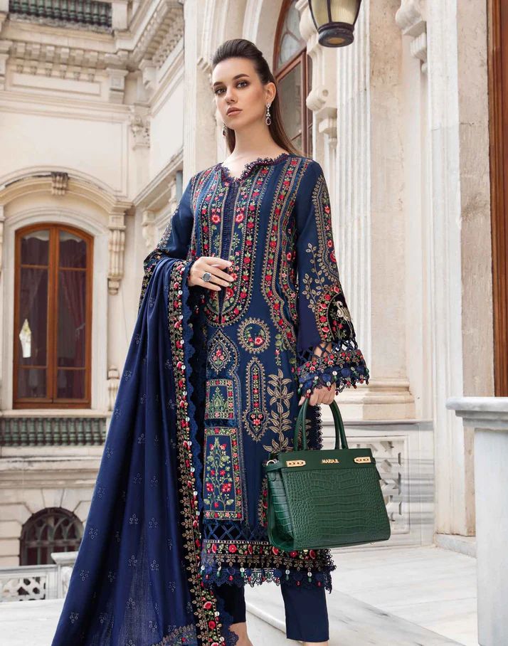 3pc DHANAK EMBROIDED SUIT