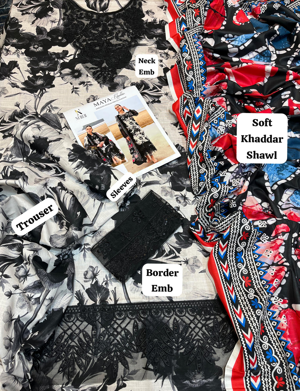 3 PC KHADDAR FINE QUALITY SUIT