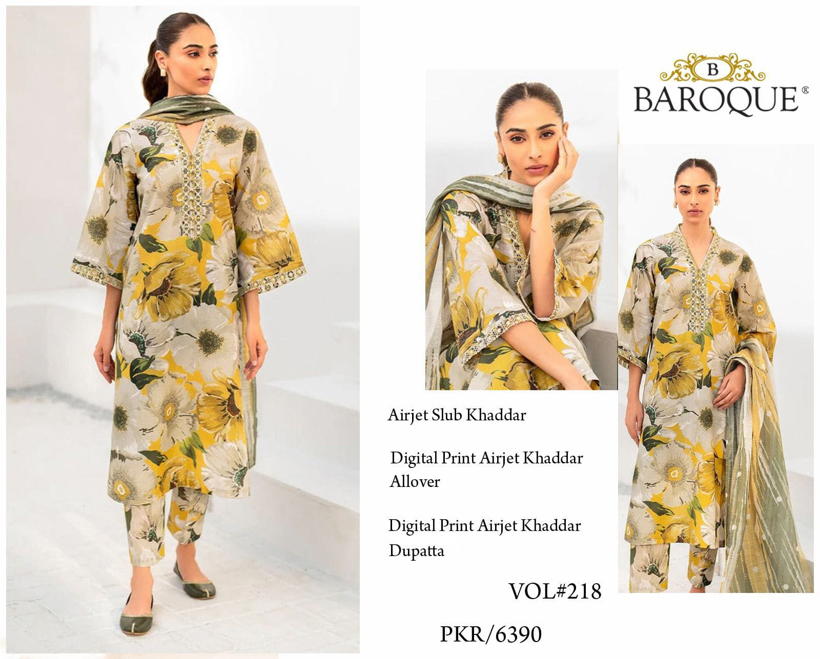 3 PC KHADDAR PRINTED SUIT