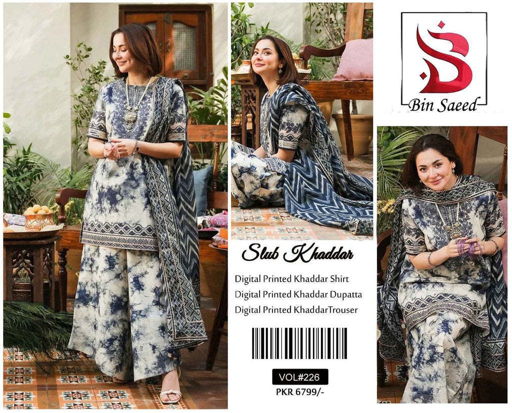 3 PC KHADDAR PRINTED SUIT