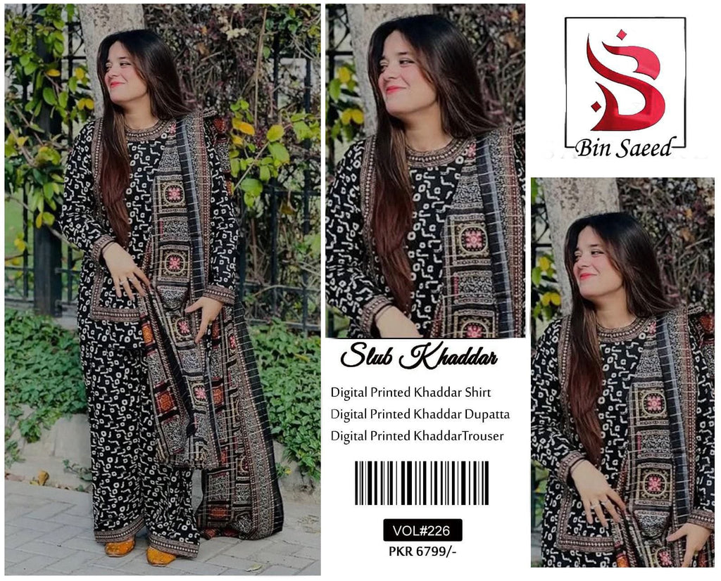3 PC KHADDAR PRINTED SUIT