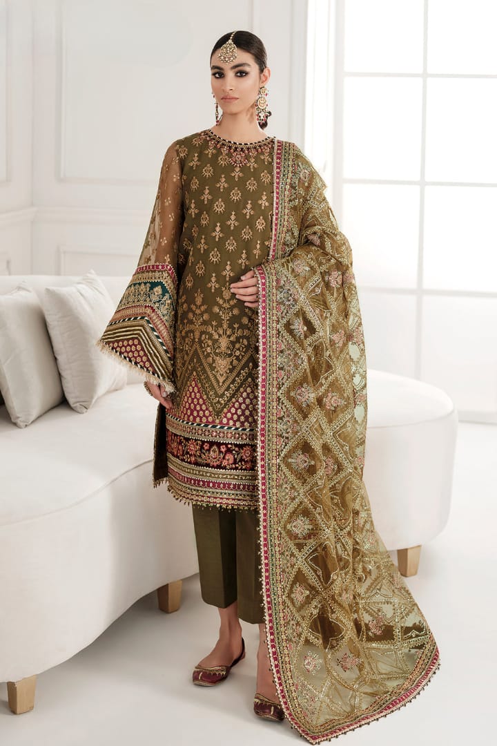 3 PC CHIFFON EMB LUXURY SUIT