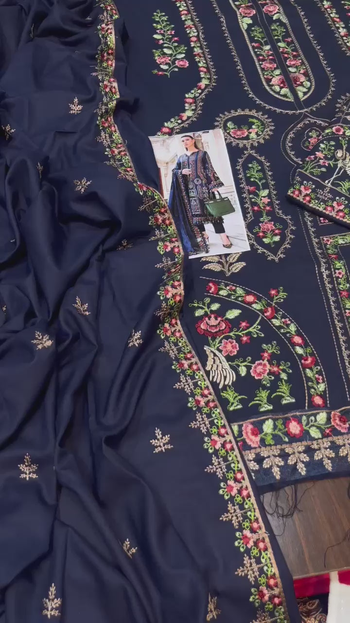 3pc DHANAK EMBROIDED SUIT